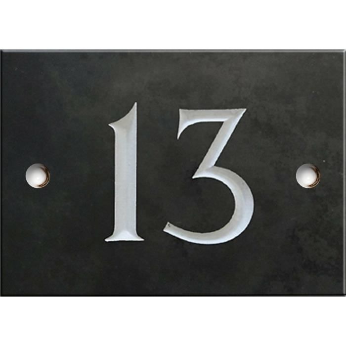NUMERO DE RUE personnalisé (1 à 2 chiffres) plaque 140mm x 100 mm gravé ...