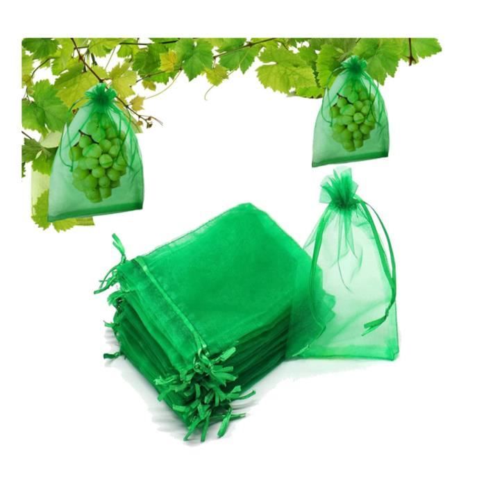 Sacs de protection pour fruits - 100 sacs filets blancs 30x20cm - Protégez vos fruits des oiseaux et insectes