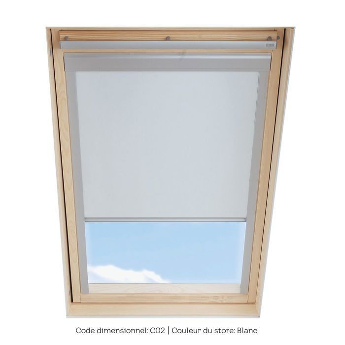 SOLSTRO Store occultant  Blanc compatible avec VELUX GGL C02 et GGU C02 