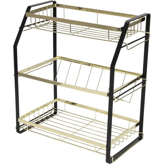 Étagère À Épices À 3 Niveaux Organisateur De Pot D'Assaisonnement Réglable Porte-Bouteille À