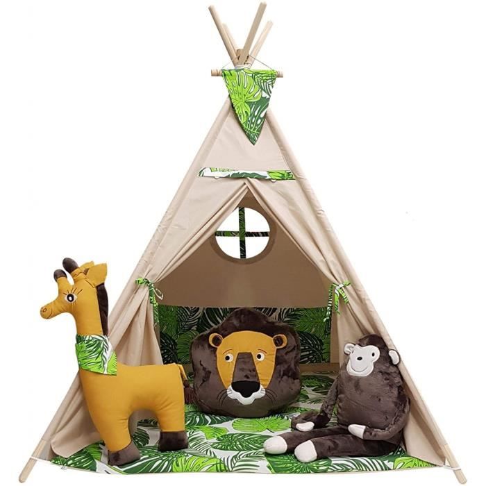 Tente de jeu pour enfants - Tipi - izabell - 100% coton - bois naturel - aluminium