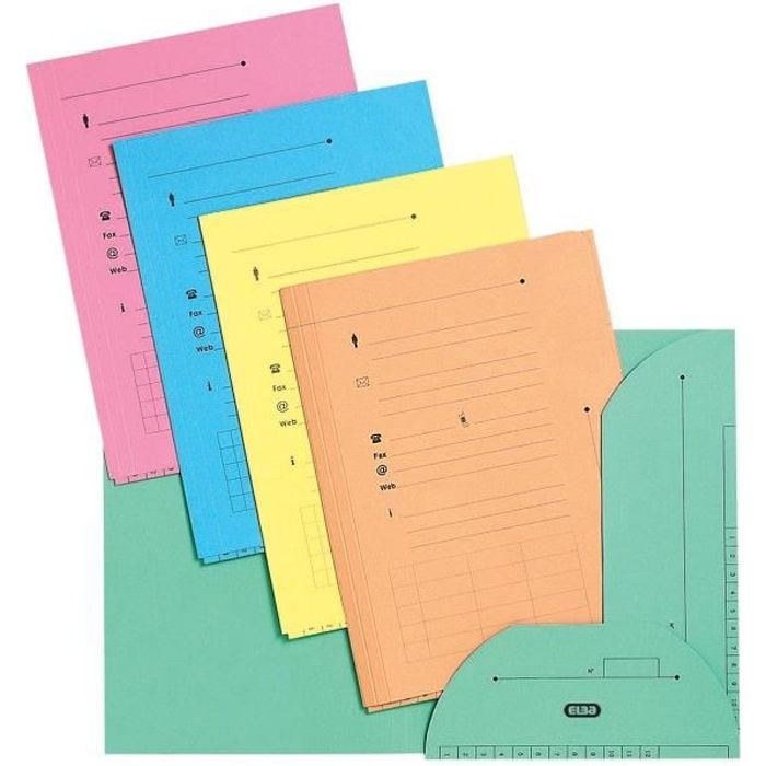 Chemises à Élastique Pochettes Cartonnées 3 Rabats en Carte Lustrée Format  A4 Fermeture pour Documents, Support de Présentation de Rapport d'Activité,  5 Coloré Assorties (10pcs) : : Fournitures de bureau