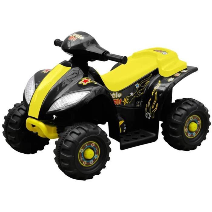 Quad Electrique Pour Enfants Jouet Cadeau Enfant Vehicule Jaune Et Noir Cdiscount Jeux Jouets