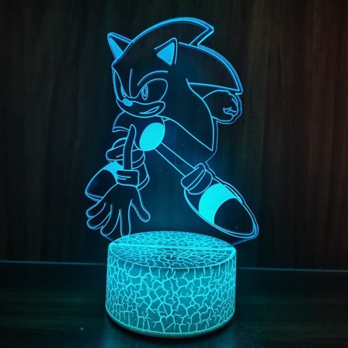 Veilleuse 3D Sonic The Hedgehog, Sonic Toys Anime Lamp 16 Lampe de  décoration à changement de couleur avec télécommande pour les enfants et  les fans de Sonic The Hedgehog (Sonic 2) 