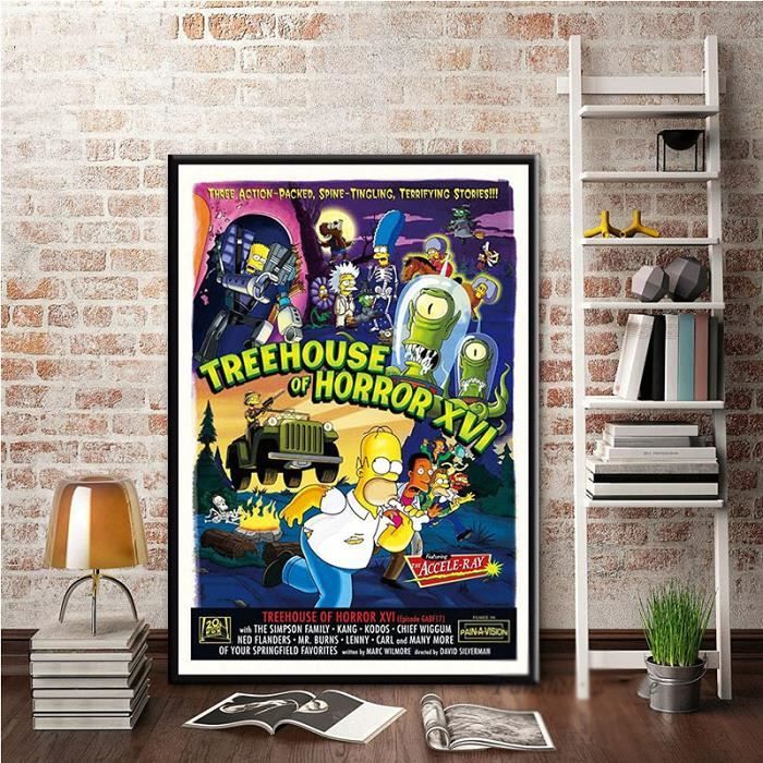 GJWL Poster Anime Les Simpsons Poster Décoration Peinture sur Toile Art Mural Salon Posters Peinture Chambre 20 x 30 cm