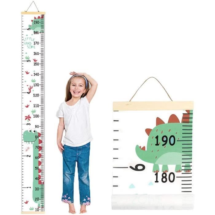 Toise Murale Bébé Dinosaure - Autocollant Mesure Croissance 10-170cm - Stylo Inclus - Déco Chambre Enfant