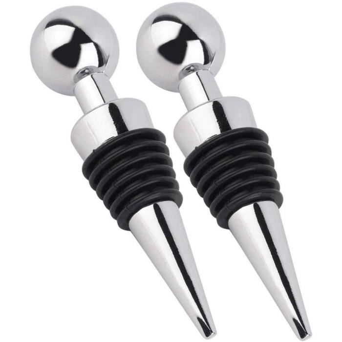 AFCJLTO Lot de 6 bouchons de vin, en silicone réutilisables,Bouchon Bouteille Vin pour bouteille de boisson avec bouchon en liège Pour conserver le champagne et la bière (rouge, noir