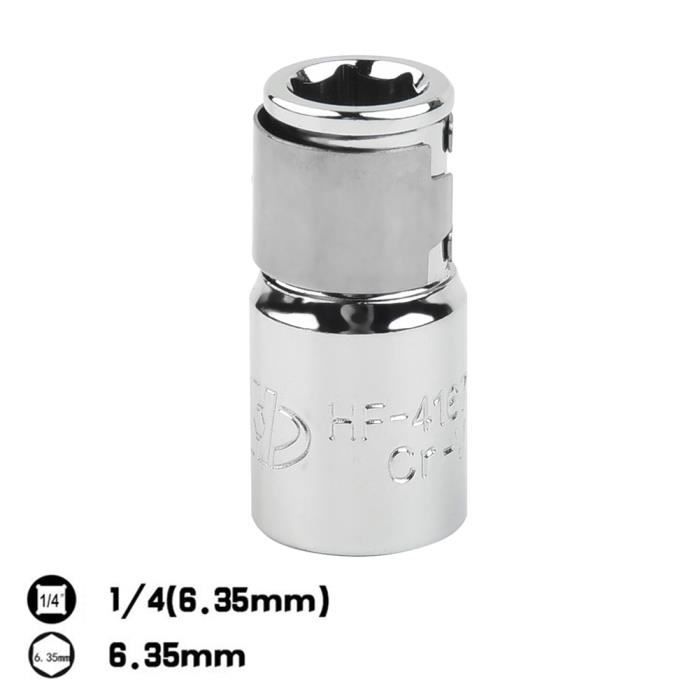 Adaptateur 1/4" Carré Vers 1/4" Hexagone - Acier Chrome Vanadium, Pour Outillage