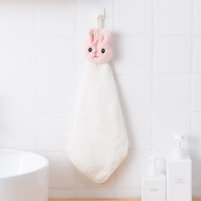 Lot De 4 Essuie-Mains Suspendus - Motifs Animaux Mignons - Microfibre Absorbante - Pour Cuisine/Salle De Bain