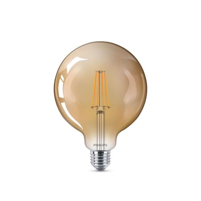 Philips ampoule LED Globe Vintage Filament E27 8W Equivalent 50W Claire