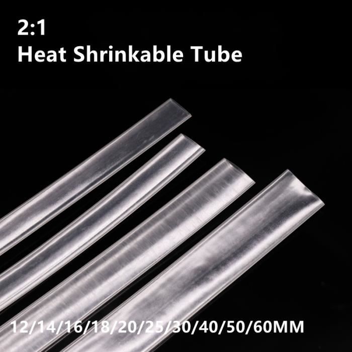 50pcs 5.0mm x 100mm Polyoléfine Tube rétractable thermique 2: 1 Ratio Composant Tube Rétractable 50% Retrait Isolant Câble Électrique Ensemble d'outils - France