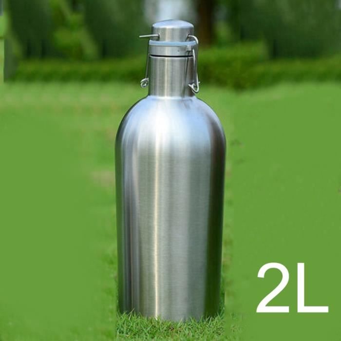 Gourde - Bouteille isotherme,bouteille en acier inoxydable 1l-2l 32oz-64oz,  1 pièce, Thermos pour bière et eau, - Type 2L - Cdiscount Sport
