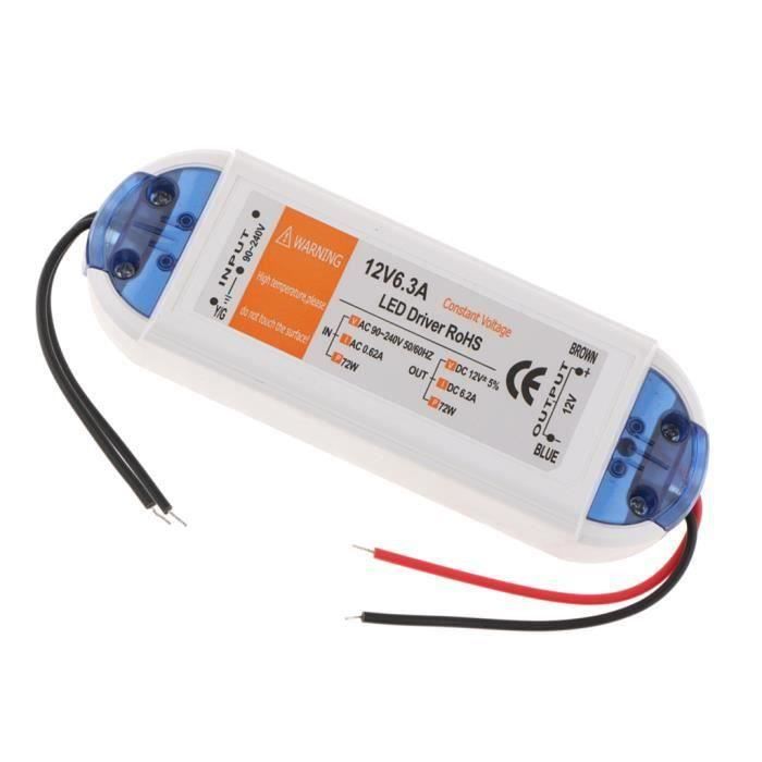 Transformateur électronique 160W 220V Vers 12V ZIRAN - Pour Spots LED/halogène, Lustres Basse Tension (7.5x4.2x2.4 Cm)