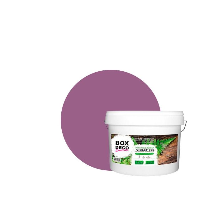 Peinture murale naturelle écologique aspect satin intérieur Natura - 10L / 130m Teinte Violet 70'S