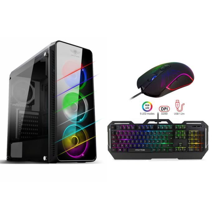Vente Ordinateur de bureau Pc Gamer Deathmatch 7 RVB INTEL I3 9100F - GeForce GTX1650 4Go - Mémoire 8Go - Disque dur  1To - WiFi - Windows 10 Clavier Souris pas cher