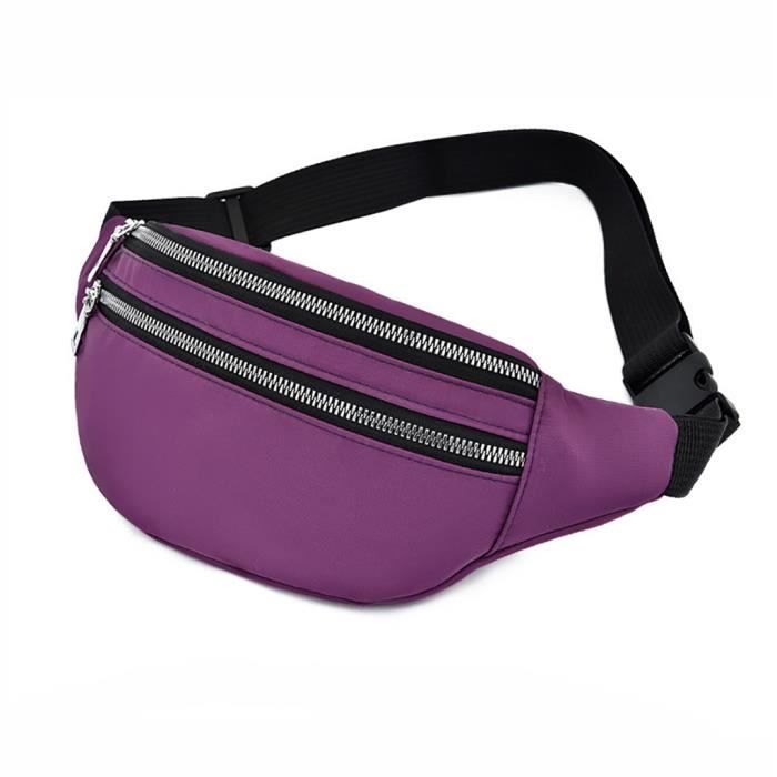 Sac Banane étanche Flintronic - Réglable 47-130 Cm - 5 Poches - Pour Sport, Voyage, Running - Noir
