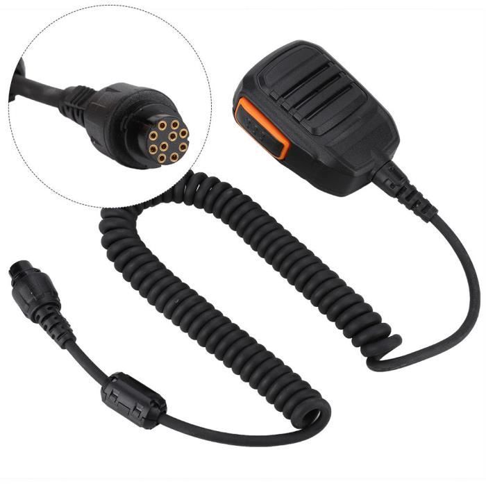 Microphone PLACKE SM08M3 Pour Radios Hytera - Haut-parleur Pivotant 360° - Noir