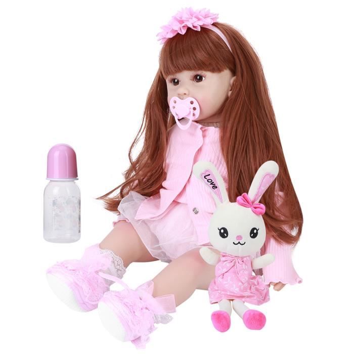 Poupée Pippi Longstocking 40 Cm - Peluche Douce En Tissu Pour Bébé Dès 10 Mois, Cadeau Baptême Fille