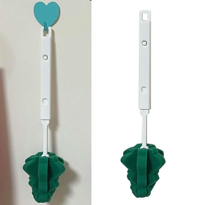 Lot De 6 Brosses Éponges à Bouteille | Manche Réglable | Nettoyage Profond Biberon, Vin, Thermos | Rouge, Bleu, Vert