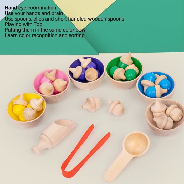 Jeu De Tri Montessori En Bois – 12 Balles 12 Tasses, Apprentissage Couleurs Et Motricité Fine 3 Ans Jeu De Tri Montessori En Bois – 12 Balles 12 Tasses, Apprentissage Couleurs Et Motricité Fine 3 Ans