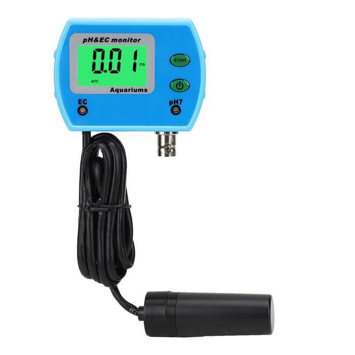 5-en-1Testeur PH Mètre Électronique, PH Mètre avec écran LCD rétro-éclairé, Testeur de qualité de l'eau pour Tester Le pH/TDS/EC/Température/Salinité, pour l'eau Potable/Aquariums/Piscine