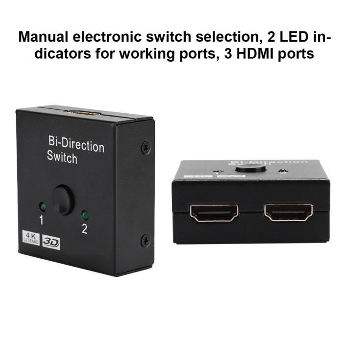 2X(Commutateur Bidirectionnel KVM USB C 1X2/2X1 RéPartiteur USB 3.1