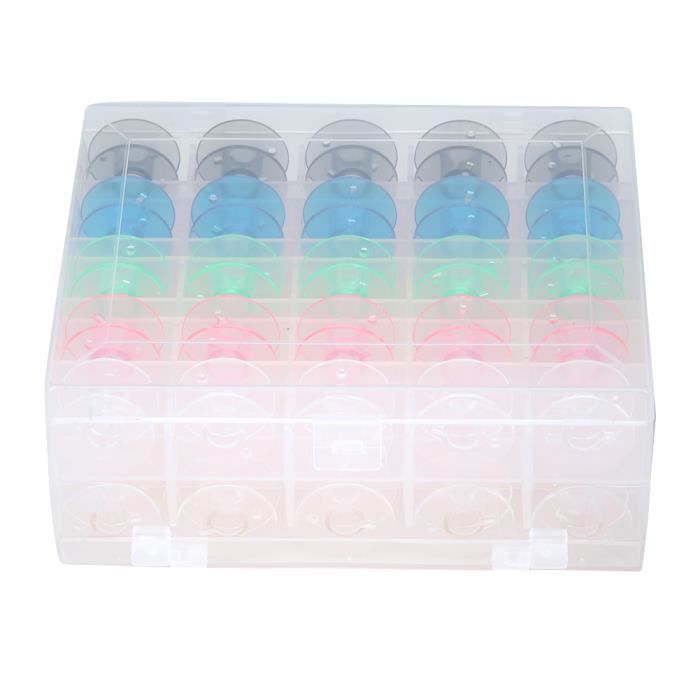Youkk Transparent Canette cas de stockage avec 25pcs Bobines Machine à