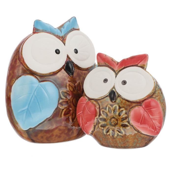 Lot De 2 Statuettes Chouette/hibou En Résine – Fabrication Française – Collection