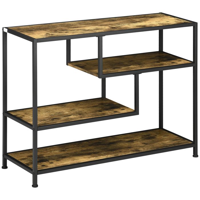 HOMCOM - Table console - Panneaux de particules - 99.6x33.6x74cm - Brun Rustique HOMCOM - Table console - Panneaux de particules - 99.6x33.6x74cm - Brun Rustique