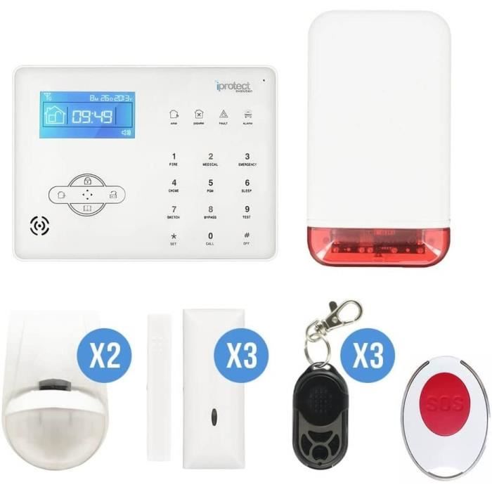 Iprotect Evolution Alarme Maison sans Fil Kit 15 Blanc iPE09Auto