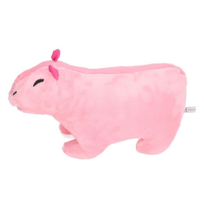 Capybara Peluche 30 Cm - Simpatico Cuscino Imbottito Super Morbido, Colore Rosa Delicato, Per Decorazione Cameretta E Regalo Bambini