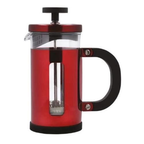 Cafetière Italienne Pisa 1L - Verre Et Acier Inoxydable - Rouge Avec Boîte Cadeau - Pour 8 Tasses