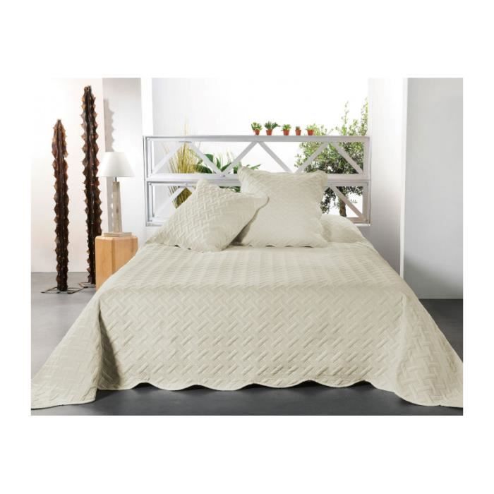 Boutis contemporain Ivoire - Taille: 150x150cm - Coloris: Ivoire