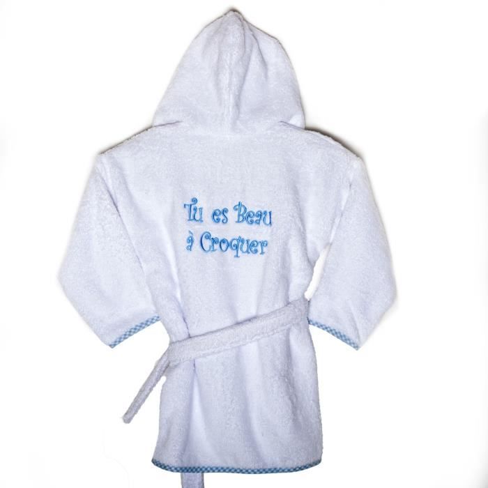 Peignoir Bebe Brode Beau A Croquer Blanc Cdiscount Maison