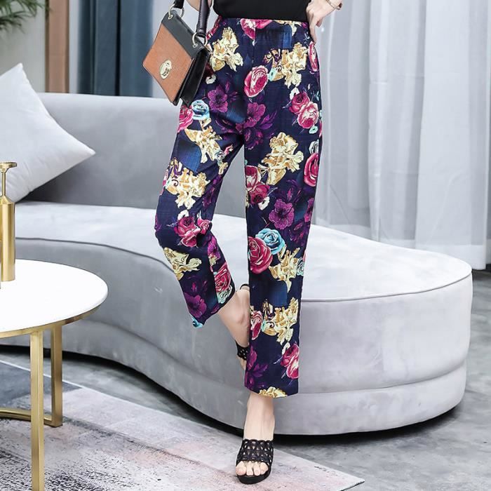 Pantalon Femme ete Confortable Respirant Grande Taille Plage