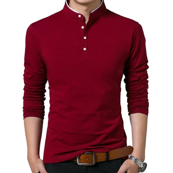 T shirt shop col boutonné homme
