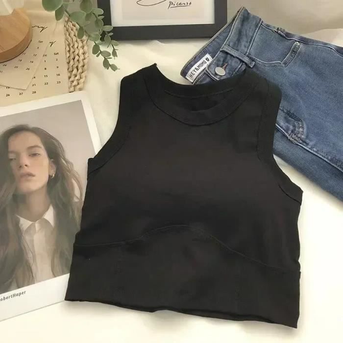 Débardeur Sport Cropped Athleta Girl Rayé Bleu Gris - Taille XS/6 - Très Bon état