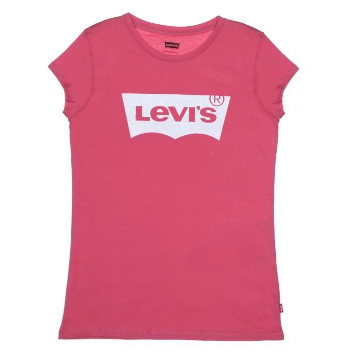 Tee shirt enfant Levi's Kids 4234 A37 - Rose - Manches courtes - Col arrondi