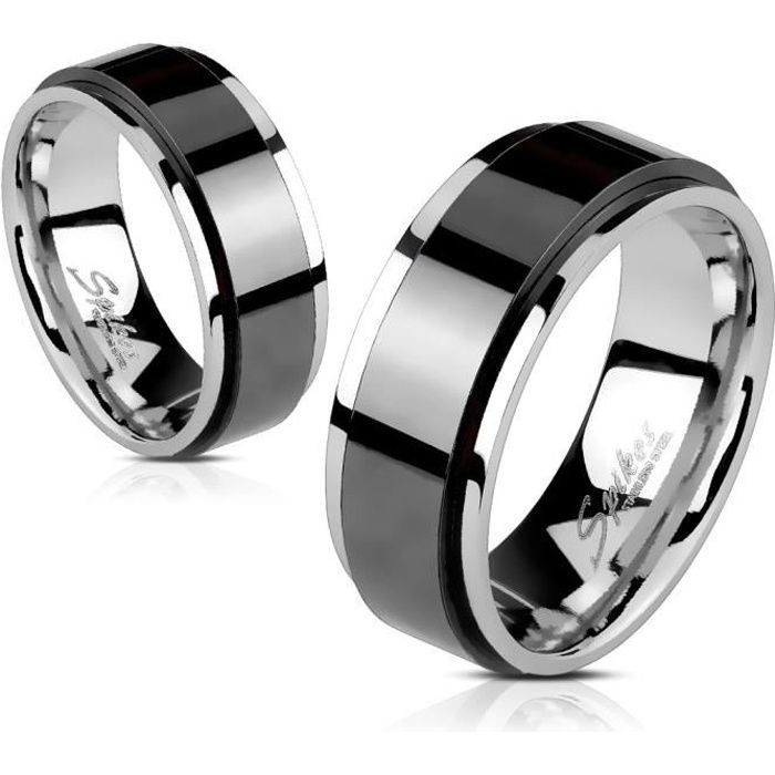 Bague anneau homme femme acier bande noire tournante anti stress 58 Argente Achat Vente bague anneau Bague anneau homme femme acier bande noire tournante anti stress 58 Homme Adulte Acier Noir