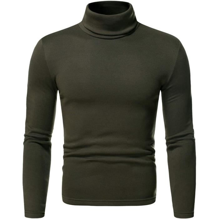 Mode Hommes Pull Top Chaud T-shirt Pull Col Roulé Maillot Corps Manches Longues Slim Fit