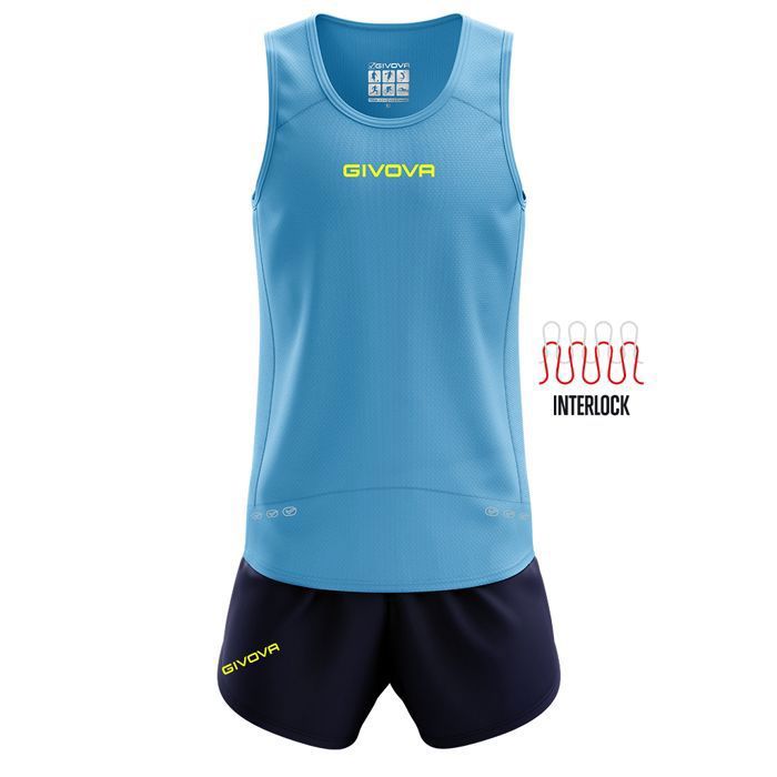 Ensemble running débardeur et short Givova New York - Turquoise/Navy Blue - Homme - XS Ensemble running débardeur et short Givova New York - Turquoise/Navy Blue - Homme - XS