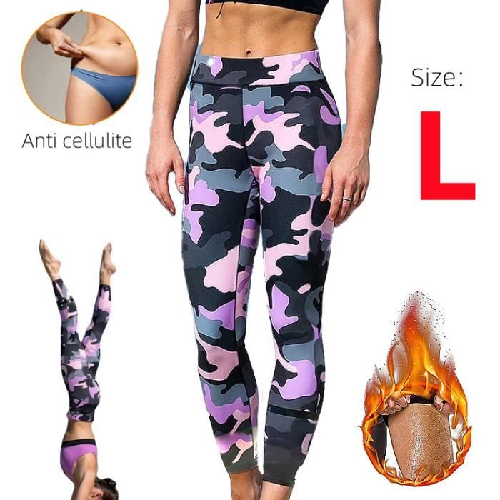 Pantalon De Sudation Femme Taille Haute Réglable WBTY - Legging Amincissant Sport Yoga Fitness Sauna