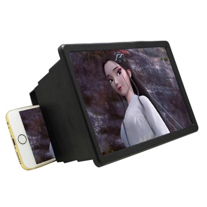 Tangxi Amplificateur d'Écran de Téléphone Portable 3D Loupe de Films Mobiles 3D HD Agrandisseur d'Écran pour Tous Les Samrtphones Android et téléphone Noir 