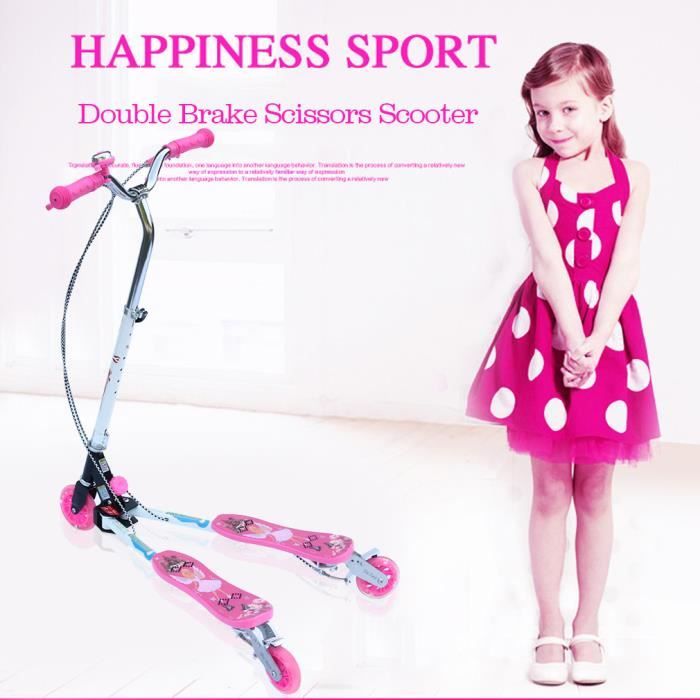 Trottinette à 3 Roues pour Enfant - Rose - Avec Roues à lumières LED Trottinette à 3 Roues pour Enfant - Rose - Avec Roues à lumières LED