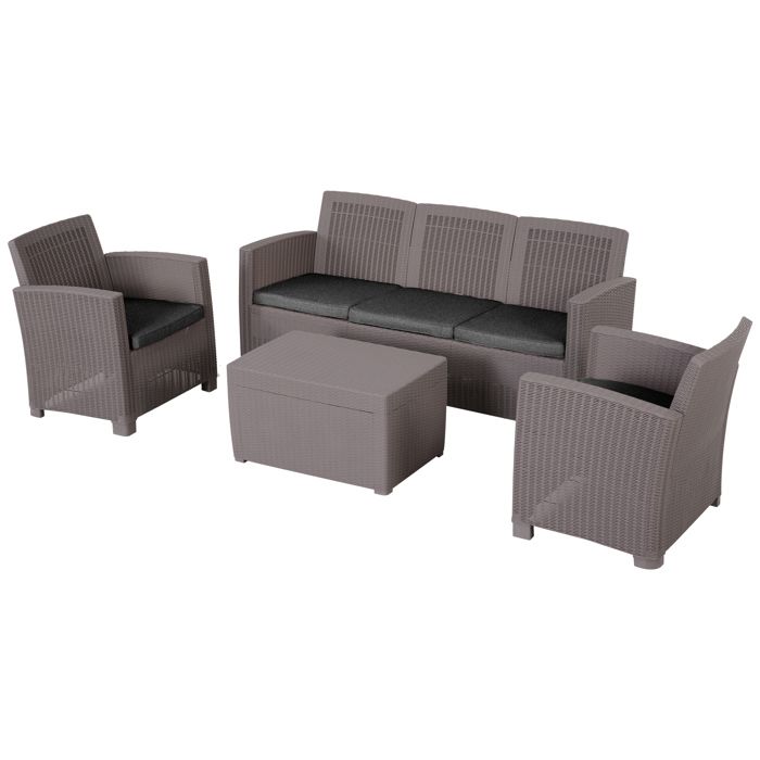 Ensemble Salon De Jardin 5 Places Grand Confort Table Basse