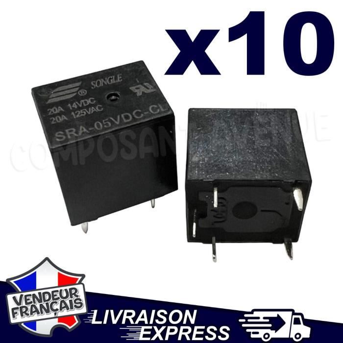 10x SRA-24VDC-CL 24V DC Coil 20A PCB Relay (SPDT, 5 Pins) - Unbranded