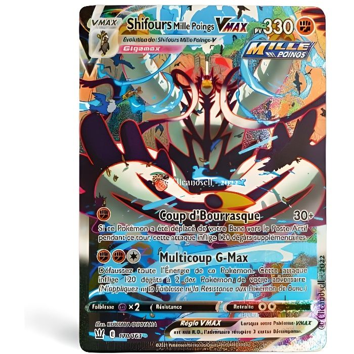 Carte Pokémon Shifours Mille Poings VMAX 330 PV 170-163 EB05 - Style de  Combat NEUF FR - Cdiscount Jeux - Jouets