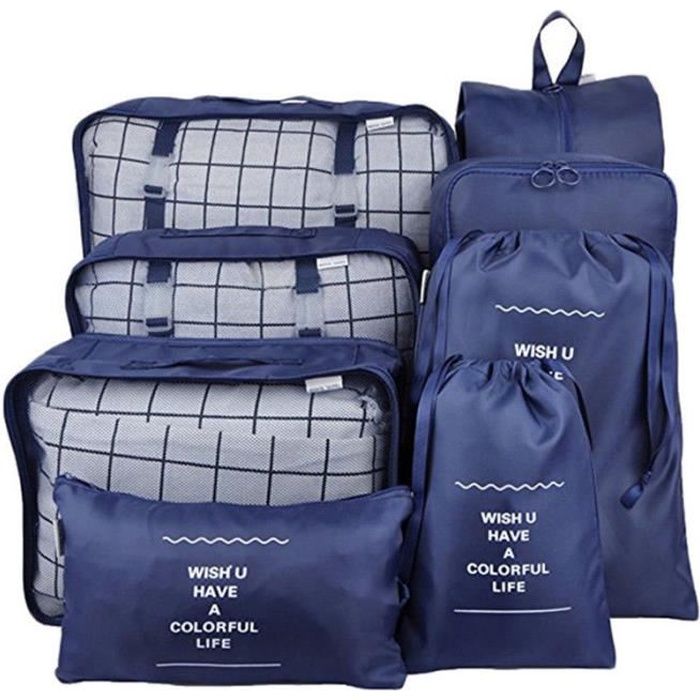 Rieeyrslza Lot de 8 Sac Organiseurs de Bagage Organisateur Valise