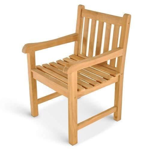 chaise de jardin en bois de teck massif avec accoudoirs - sam caracas