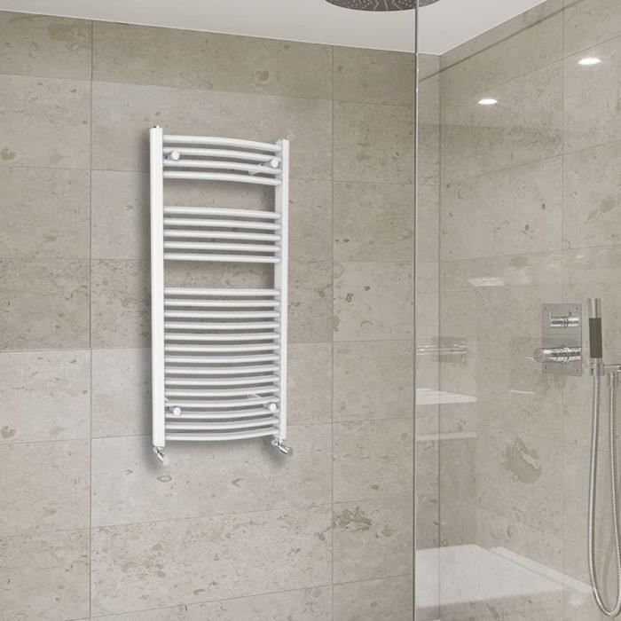Radiateur électrique Incurvé Greened House - Porte-serviettes Chauffant Avec Minuterie - 500W - Noir